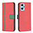 Custodia Portafoglio In Pelle Cover con Supporto B13F per Oppo A96 4G Rosso