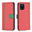 Custodia Portafoglio In Pelle Cover con Supporto B13F per Oppo Find X5 5G Rosso