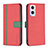 Custodia Portafoglio In Pelle Cover con Supporto B13F per Oppo Reno7 Lite 5G Rosso