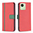 Custodia Portafoglio In Pelle Cover con Supporto B13F per Realme C30s Rosso