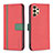 Custodia Portafoglio In Pelle Cover con Supporto B13F per Samsung Galaxy A13 4G Rosso
