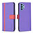 Custodia Portafoglio In Pelle Cover con Supporto B13F per Samsung Galaxy A32 4G Viola