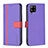 Custodia Portafoglio In Pelle Cover con Supporto B13F per Samsung Galaxy A42 5G Viola