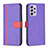 Custodia Portafoglio In Pelle Cover con Supporto B13F per Samsung Galaxy A52 4G Viola