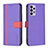 Custodia Portafoglio In Pelle Cover con Supporto B13F per Samsung Galaxy A72 5G Viola