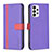 Custodia Portafoglio In Pelle Cover con Supporto B13F per Samsung Galaxy A73 5G Viola