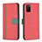 Custodia Portafoglio In Pelle Cover con Supporto B13F per Samsung Galaxy M02s Rosso