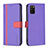 Custodia Portafoglio In Pelle Cover con Supporto B13F per Samsung Galaxy M02s Viola