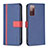 Custodia Portafoglio In Pelle Cover con Supporto B13F per Samsung Galaxy S20 FE 5G Blu