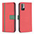 Custodia Portafoglio In Pelle Cover con Supporto B13F per Xiaomi POCO M3 Pro 5G Rosso