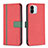 Custodia Portafoglio In Pelle Cover con Supporto B13F per Xiaomi Redmi A1 Rosso