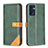 Custodia Portafoglio In Pelle Cover con Supporto B14F per OnePlus Nord CE 2 5G Verde