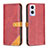 Custodia Portafoglio In Pelle Cover con Supporto B14F per OnePlus Nord N20 5G Rosso