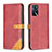 Custodia Portafoglio In Pelle Cover con Supporto B14F per Oppo A54s Rosso