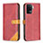 Custodia Portafoglio In Pelle Cover con Supporto B14F per Oppo A94 4G Rosso