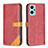 Custodia Portafoglio In Pelle Cover con Supporto B14F per Oppo A96 4G Rosso