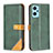 Custodia Portafoglio In Pelle Cover con Supporto B14F per Oppo A96 4G Verde