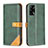 Custodia Portafoglio In Pelle Cover con Supporto B14F per Oppo F19s Verde