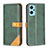 Custodia Portafoglio In Pelle Cover con Supporto B14F per Oppo K10 4G Verde