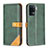 Custodia Portafoglio In Pelle Cover con Supporto B14F per Oppo Reno5 Lite Verde