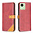 Custodia Portafoglio In Pelle Cover con Supporto B14F per Realme C30s Rosso