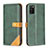 Custodia Portafoglio In Pelle Cover con Supporto B14F per Samsung Galaxy A03s Verde