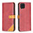 Custodia Portafoglio In Pelle Cover con Supporto B14F per Samsung Galaxy A12 5G Rosso