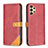 Custodia Portafoglio In Pelle Cover con Supporto B14F per Samsung Galaxy A13 4G Rosso