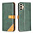 Custodia Portafoglio In Pelle Cover con Supporto B14F per Samsung Galaxy A13 4G Verde