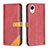 Custodia Portafoglio In Pelle Cover con Supporto B14F per Samsung Galaxy A23 5G SC-56C Rosso