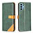 Custodia Portafoglio In Pelle Cover con Supporto B14F per Samsung Galaxy A32 4G Verde