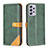 Custodia Portafoglio In Pelle Cover con Supporto B14F per Samsung Galaxy A52 4G Verde