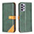Custodia Portafoglio In Pelle Cover con Supporto B14F per Samsung Galaxy A72 4G Verde