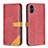 Custodia Portafoglio In Pelle Cover con Supporto B14F per Samsung Galaxy F14 5G Rosso