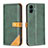 Custodia Portafoglio In Pelle Cover con Supporto B14F per Samsung Galaxy F14 5G Verde