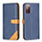 Custodia Portafoglio In Pelle Cover con Supporto B14F per Samsung Galaxy S20 FE 4G Blu