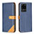 Custodia Portafoglio In Pelle Cover con Supporto B14F per Samsung Galaxy S20 Ultra 5G Blu