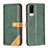 Custodia Portafoglio In Pelle Cover con Supporto B14F per Vivo Y51A Verde