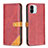 Custodia Portafoglio In Pelle Cover con Supporto B14F per Xiaomi Poco C51 Rosso