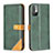 Custodia Portafoglio In Pelle Cover con Supporto B14F per Xiaomi POCO M3 Pro 5G Verde