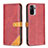 Custodia Portafoglio In Pelle Cover con Supporto B14F per Xiaomi Poco M5S Rosso