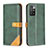 Custodia Portafoglio In Pelle Cover con Supporto B14F per Xiaomi Redmi 10 (2022) Verde