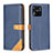 Custodia Portafoglio In Pelle Cover con Supporto B14F per Xiaomi Redmi 10 India Blu