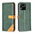 Custodia Portafoglio In Pelle Cover con Supporto B14F per Xiaomi Redmi 10C 4G Verde