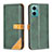 Custodia Portafoglio In Pelle Cover con Supporto B14F per Xiaomi Redmi 11 Prime 5G Verde