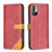 Custodia Portafoglio In Pelle Cover con Supporto B14F per Xiaomi Redmi Note 10 5G Rosso