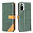 Custodia Portafoglio In Pelle Cover con Supporto B14F per Xiaomi Redmi Note 10 Pro 4G Verde