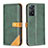 Custodia Portafoglio In Pelle Cover con Supporto B14F per Xiaomi Redmi Note 11 Pro 4G Verde