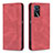 Custodia Portafoglio In Pelle Cover con Supporto B15F per Oppo A16 Rosso