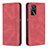 Custodia Portafoglio In Pelle Cover con Supporto B15F per Oppo A16s Rosso